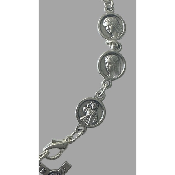 Our Lady- Divine Mercy Rosary Bracelet -stainless Steel – Blessed in Medjugorje - Picture 5 of 10